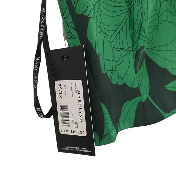 Marciano Emerald Green-Black Cold-Shoulder Crop Top - Size XS - Picture 11 of 12